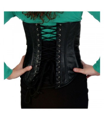 Women Fashion Leather Corset Steel Boned Tight Waist Clincher